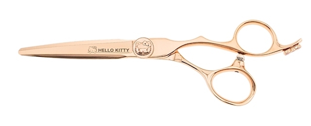 【超稀少】東京サンリオ♡キティ☆ゴールド動けるＰＩＮS☆サンプル品 サンリオキャラクターズ ハローキティ 理美容用 6インチシザー SV/PG